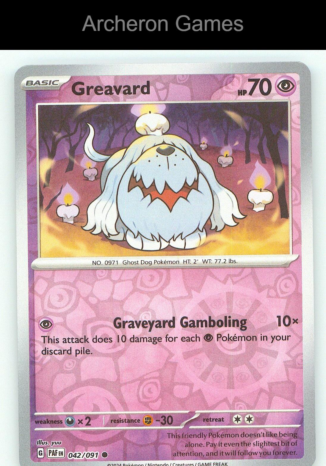 Pokemon Card Greavard MCAP 042/091 P Miscellaneous Cards & Products Reverse Holo