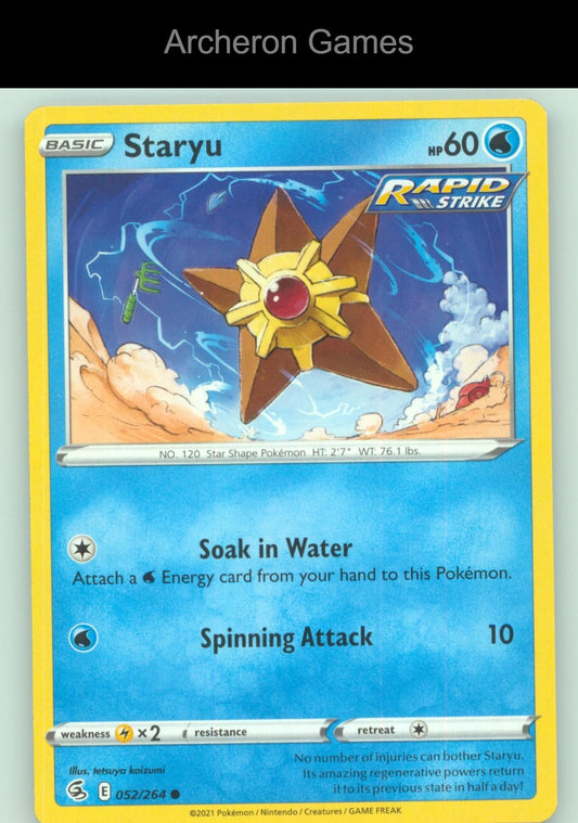 Pokemon Card Staryu FST 052/264 C Fusion Strike