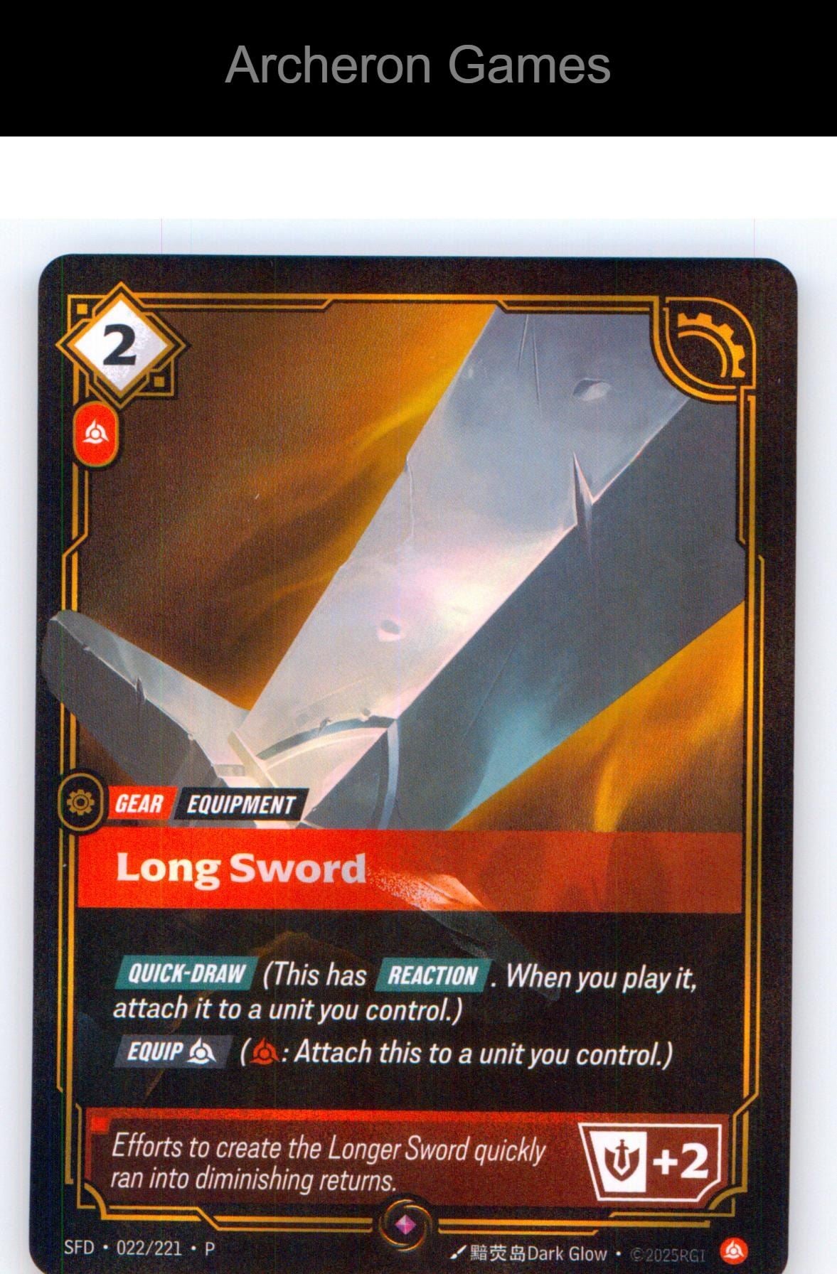 Long Sword SFD 022/221 R Spiritforged Riftbound Card