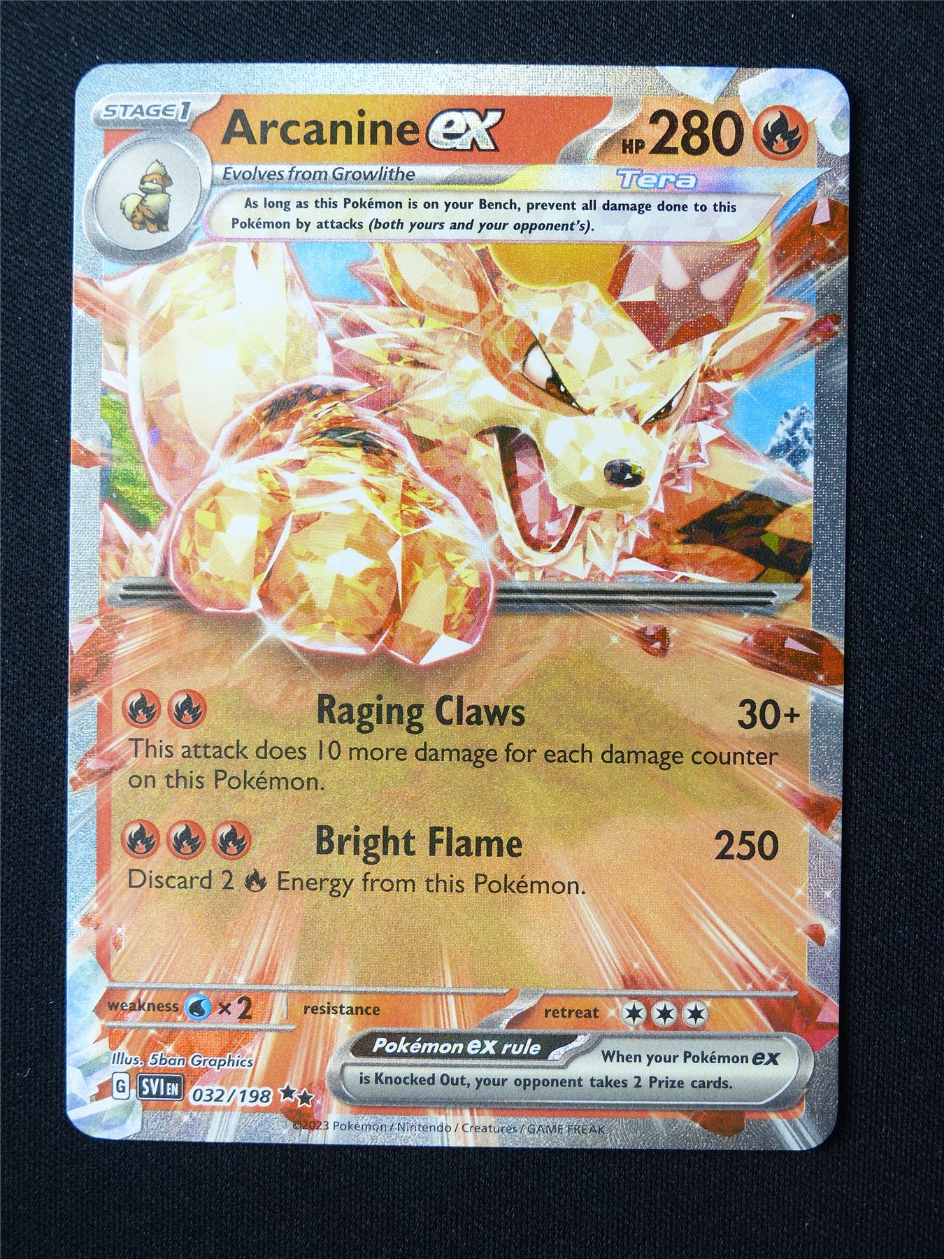 Arcanine EX 032/198 Textured Holo - Pokemon Card #61J