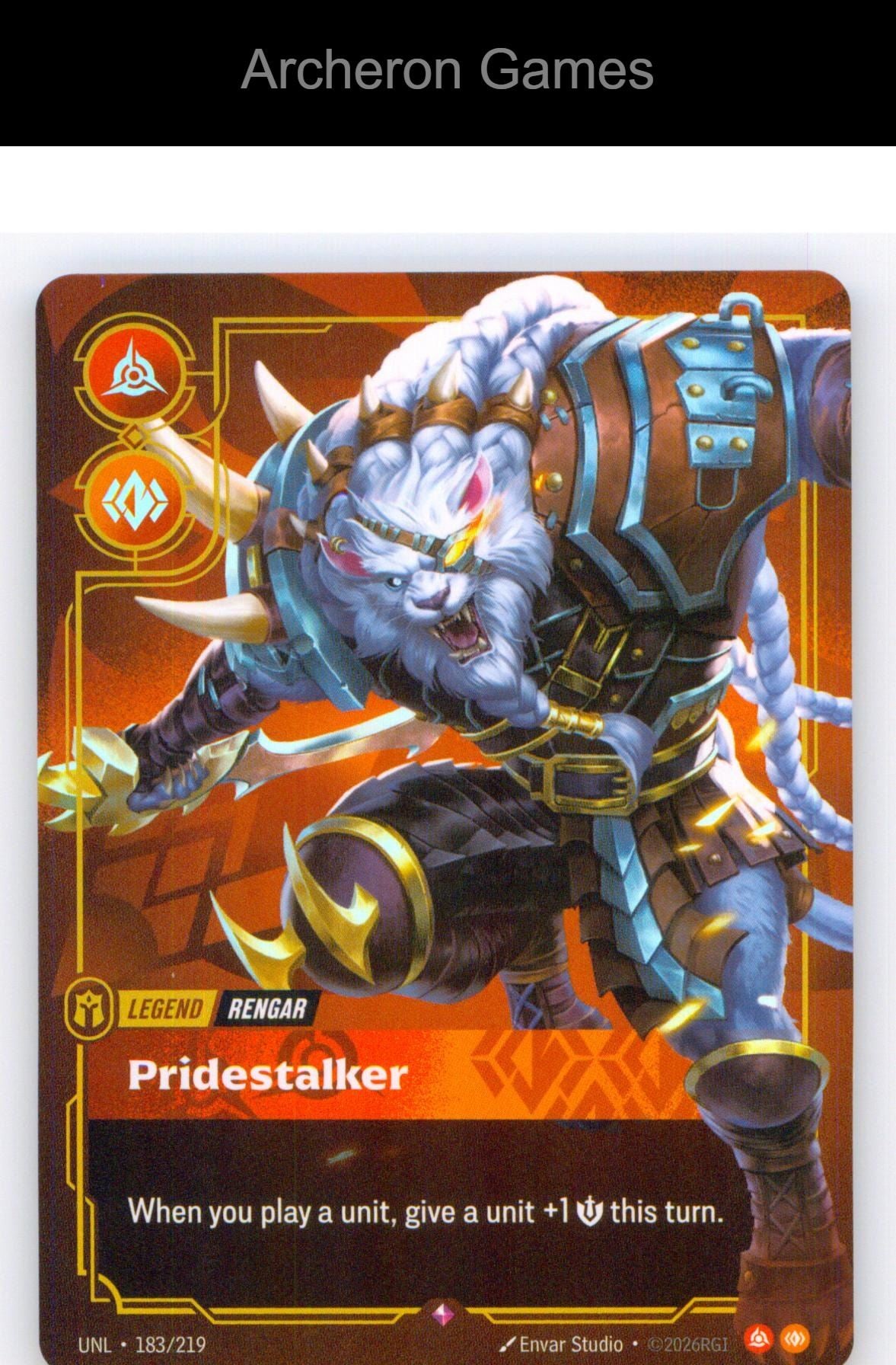 Rengar - Pridestalker UNL 183/219 R Unleashed Riftbound Card