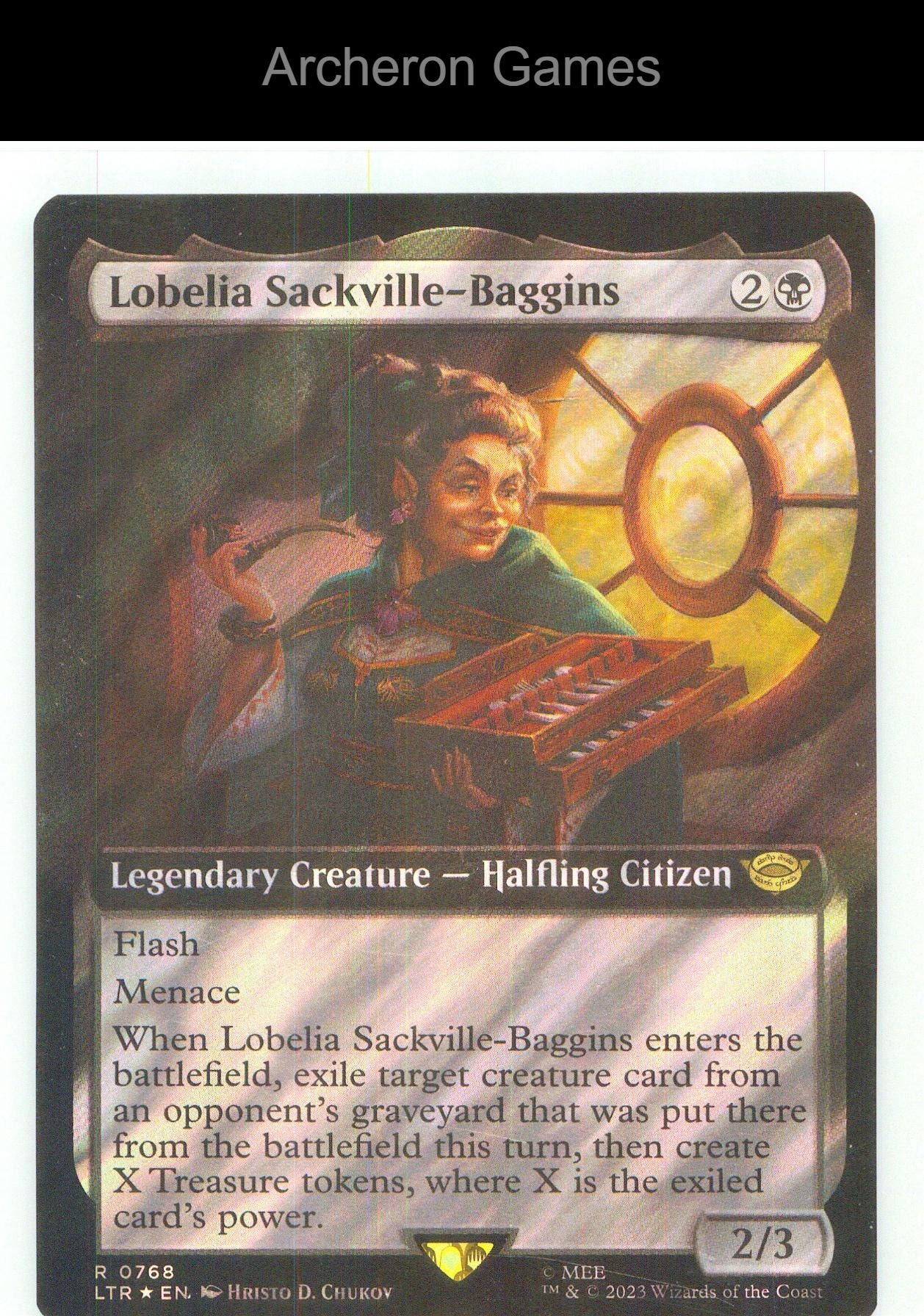 Lobelia Sackville-Baggins (Extended Art) (Surge Foil) LTR 768 R MTG Card NM/EX+