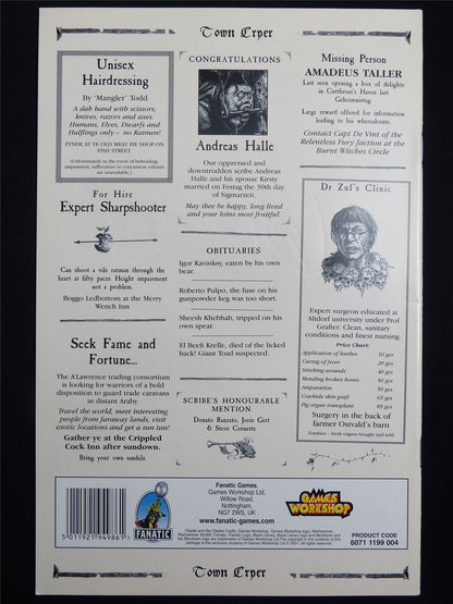 Mordheim: Town Cryer #16 The kislevites Are Coming - Games Workshop Magazine #1N1