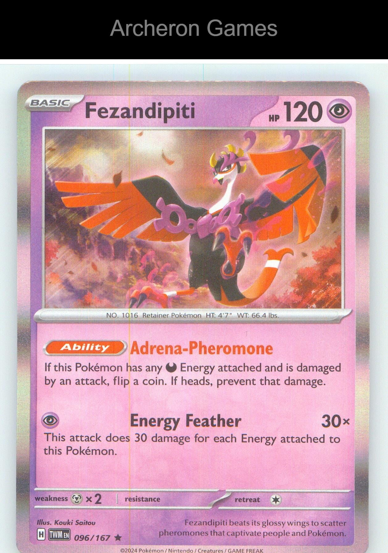 Pokemon Card Fezandipiti TWM 096/167 R Twilight Masquerade Holo