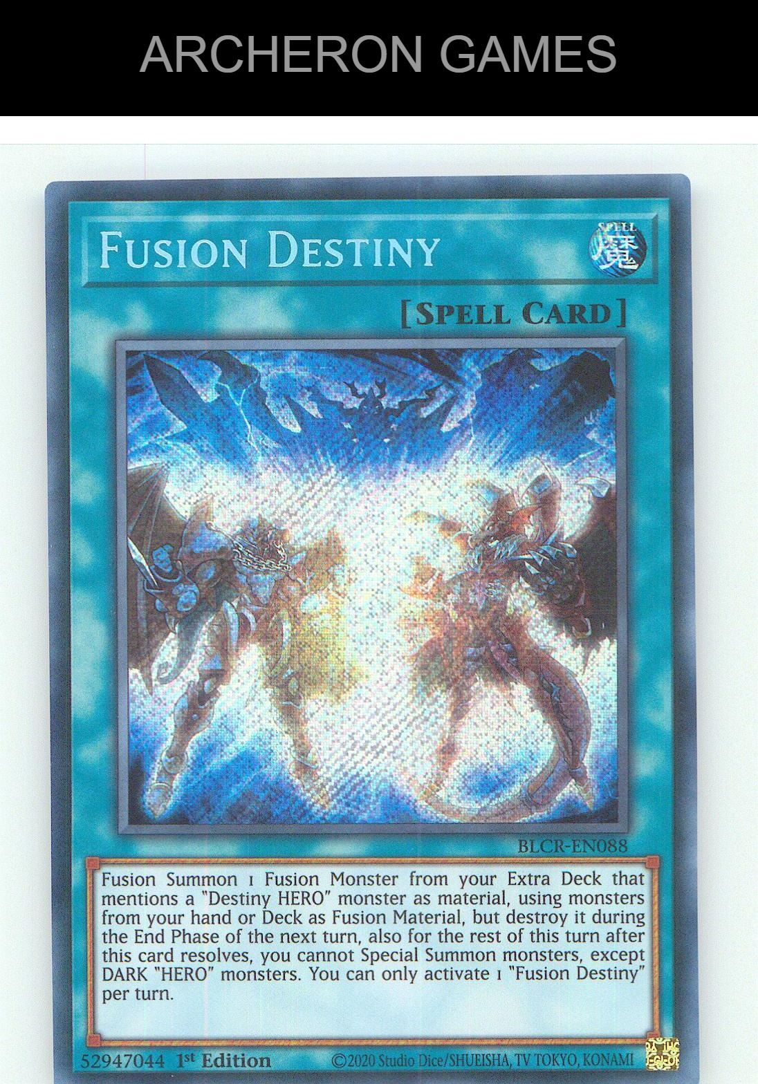 Fusion Destiny SEC YUGIOH Card 1st Edition