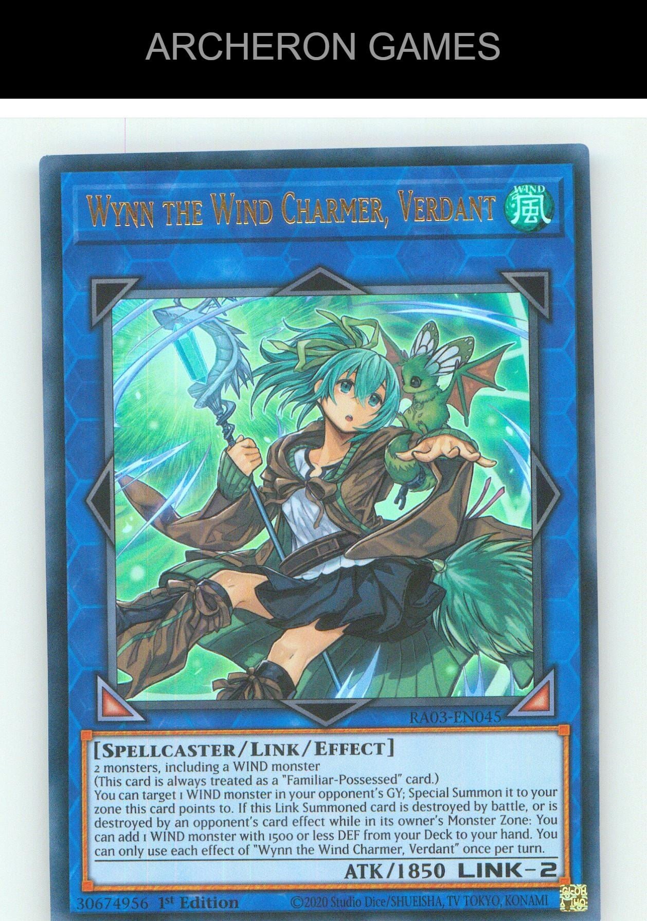 Wynn the Wind Charmer, Verdant (UR) UR YUGIOH Card 1st Edition