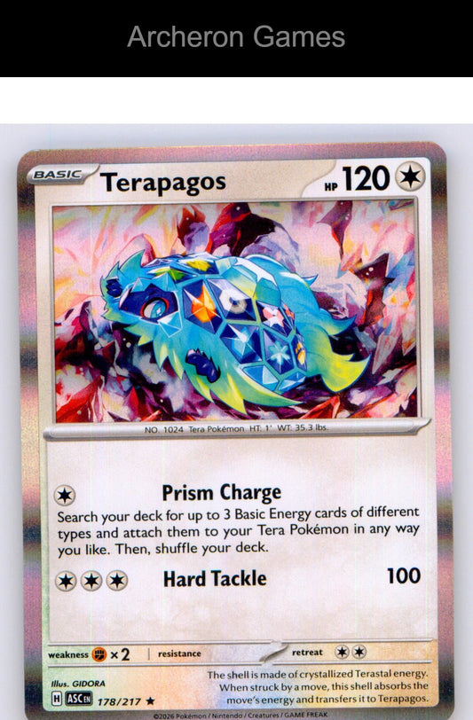 Pokemon Card Terapagos ASC 178/217 R Ascended Heroes Holo
