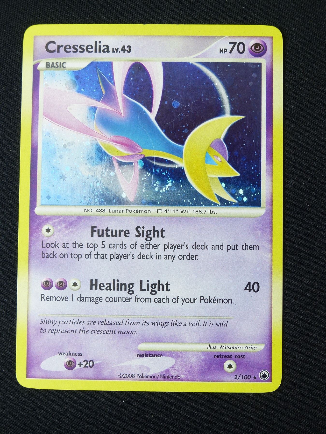 Cresselia 2/100 Holo played - Pokemon Card #1Y3