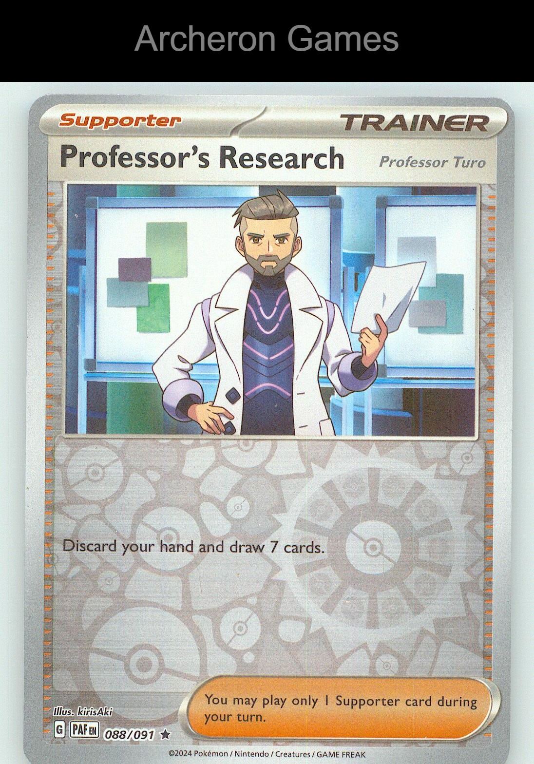 Pokemon Card Professor's Research PAF 088/091 R Paldean Fates Reverse Holo