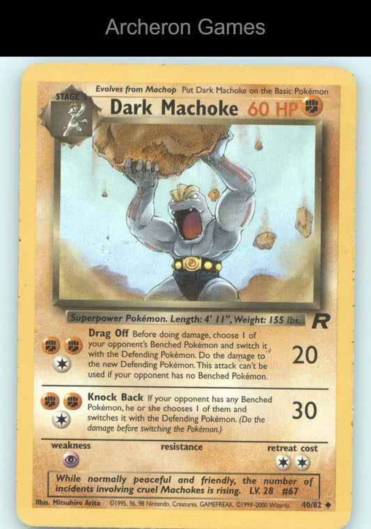 Pokemon Card Dark Machoke TR 40/82 UC Team Rocket Unlimited