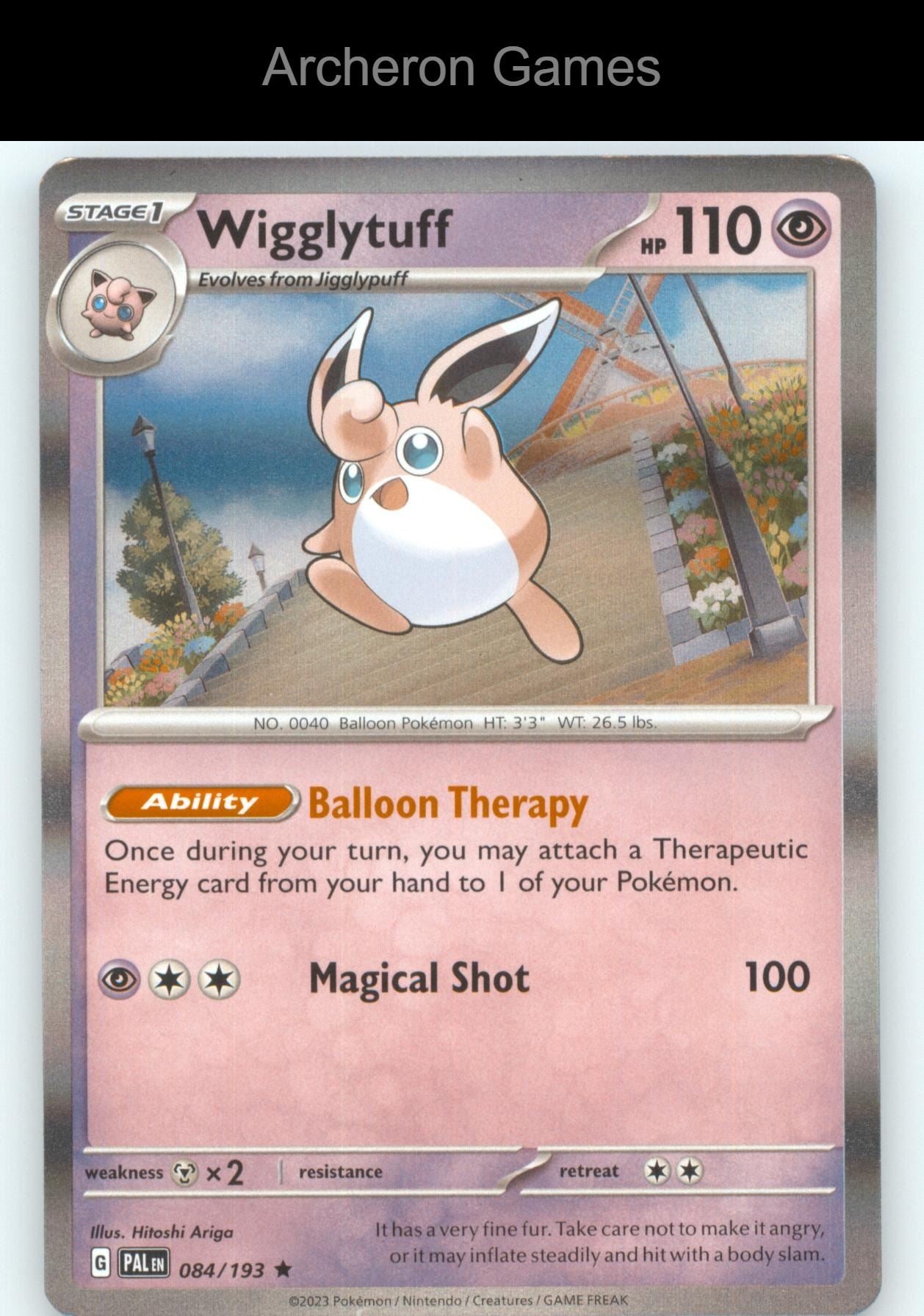 Pokemon Card Wigglytuff PAL 084/193 R Paldea Evolved Holo