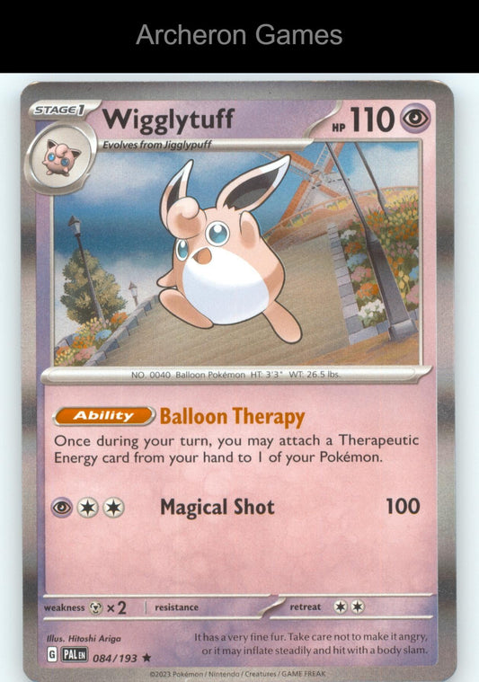 Pokemon Card Wigglytuff PAL 084/193 R Paldea Evolved Holo