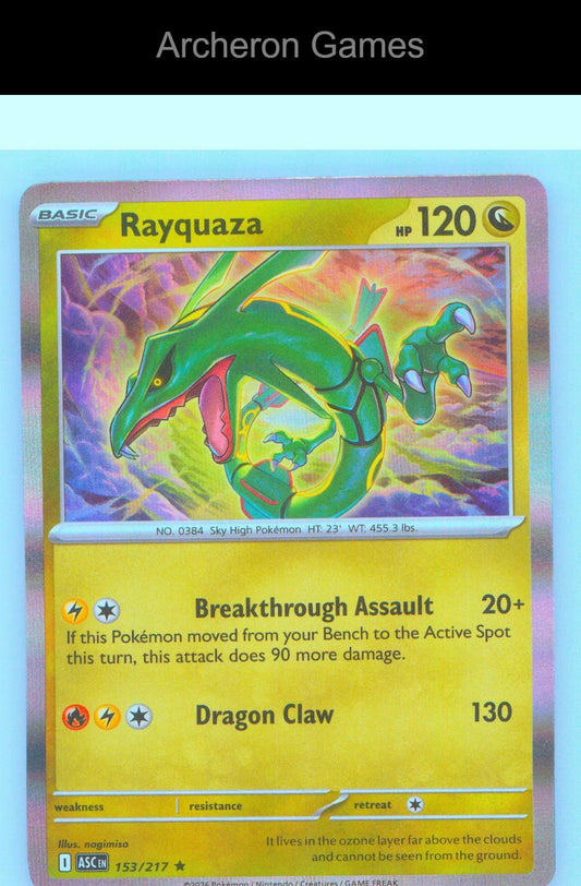 Pokemon Card Rayquaza ASC 153/217 R Ascended Heroes Holo