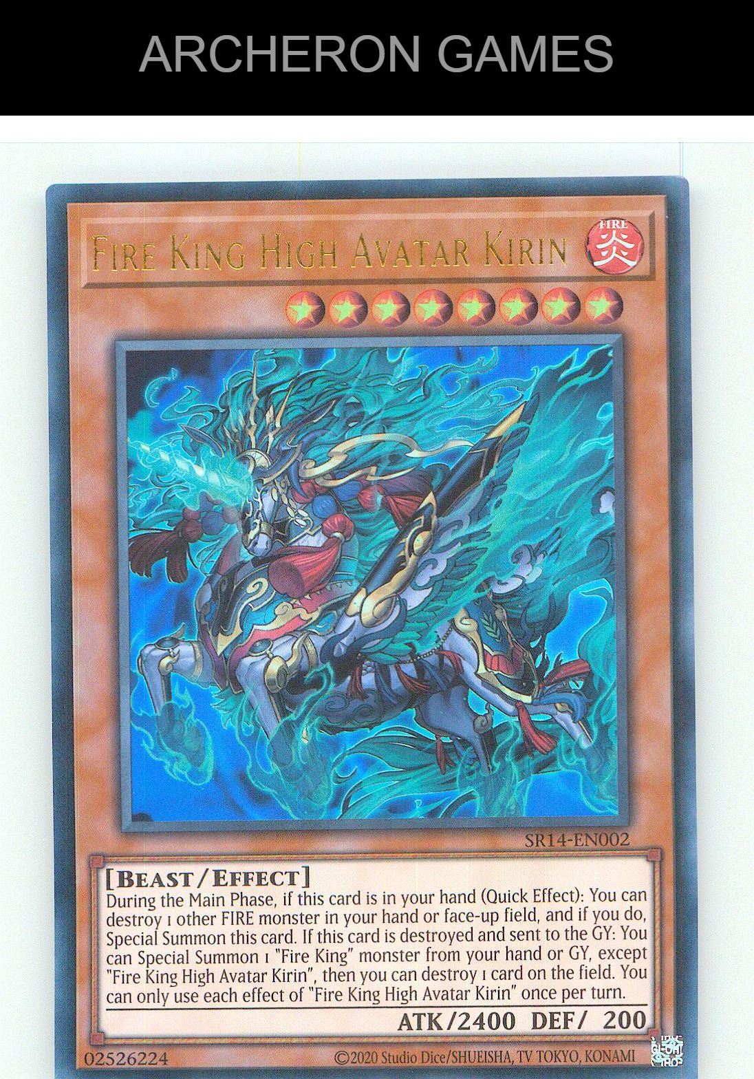 Fire King High Avatar Kirin Ultra Rare YUGIOH Card 1st Edition