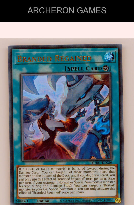 Branded Regained Ultra Rare YUGIOH Card 1st Edition