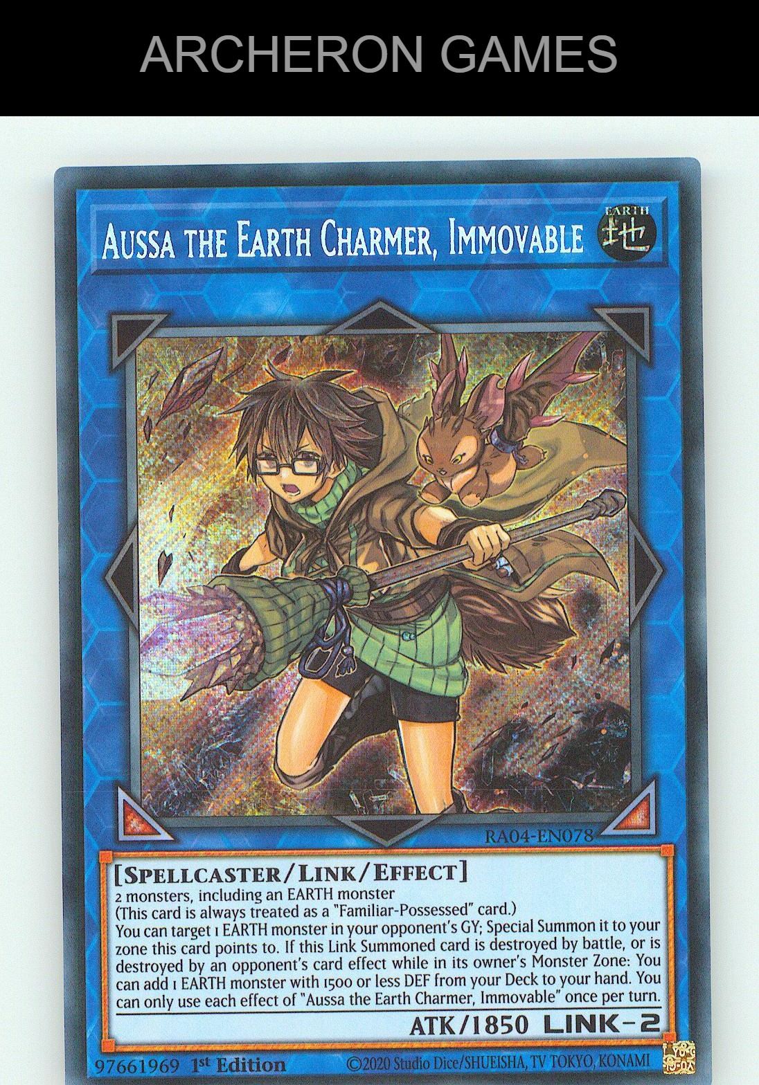 Aussa the Earth Charmer, Immovable (PUR) SEC YUGIOH Card
