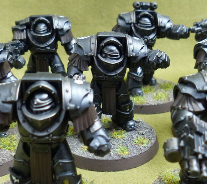 Legion Cataphractii Terminator Squad painted - Iron Hands - Warhammer Horus Heresy #2Q8