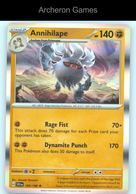 Pokemon Card Annihilape SVI 109/198 R Scarlet & Violet Holo