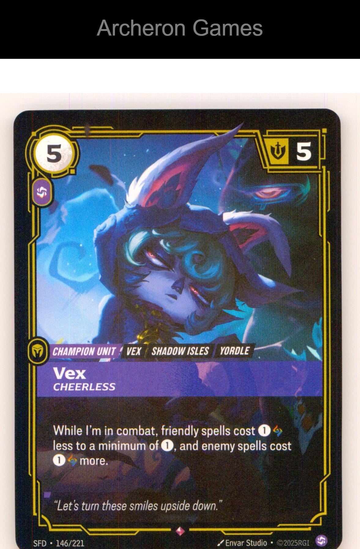 Vex - Cheerless SFD 146/221 R Spiritforged Riftbound Card