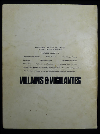 Super-Hero Roleplay: Villains and Vigilantes - Roleplay Booklet #N1