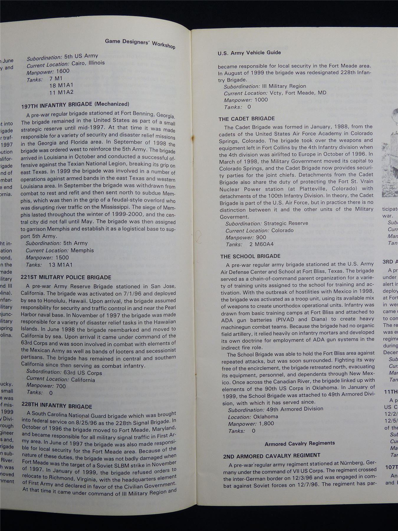 Twilight 2000: U.S. Army Vehicle Guide Module - Roleplay Booklet #61
