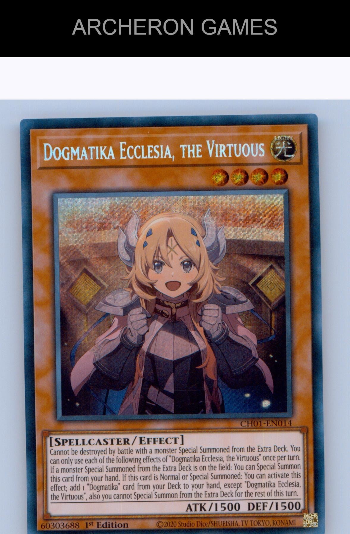 Dogmatika Ecclesia, the Virtuous (Secret Rare) SEC YUGIOH Card 1st Edition