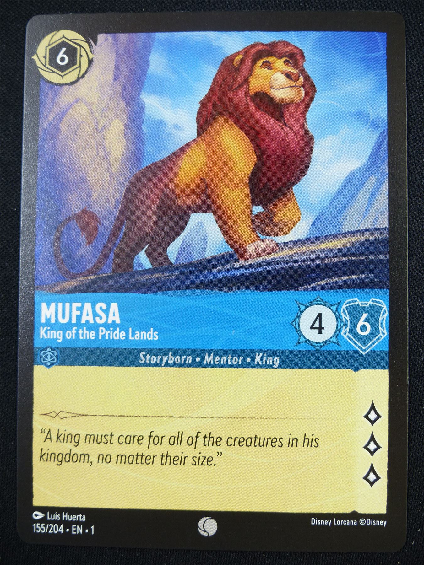 Mufasa King of the Pride Lands 155/204 - Lorcana Card #4PE