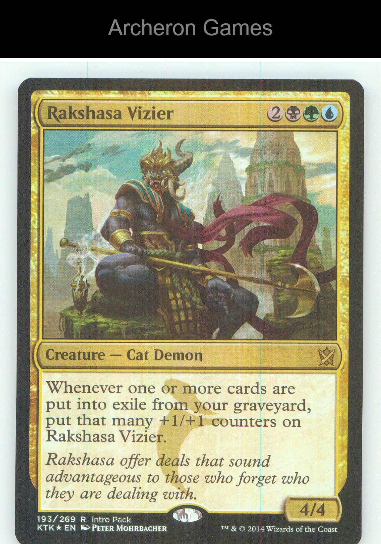 Rakshasa Vizier KTK 193 R MTG Card NM/EX+ Foil