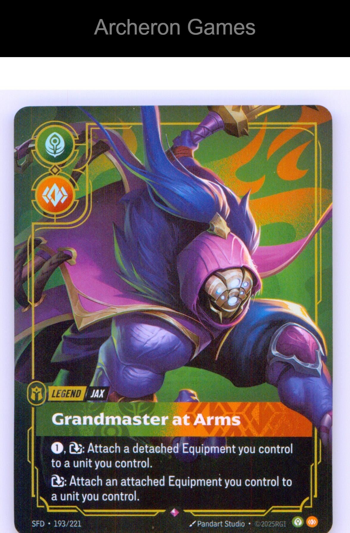 Jax - Grandmaster At Arms SFD 193/221 R Spiritforged Riftbound Card
