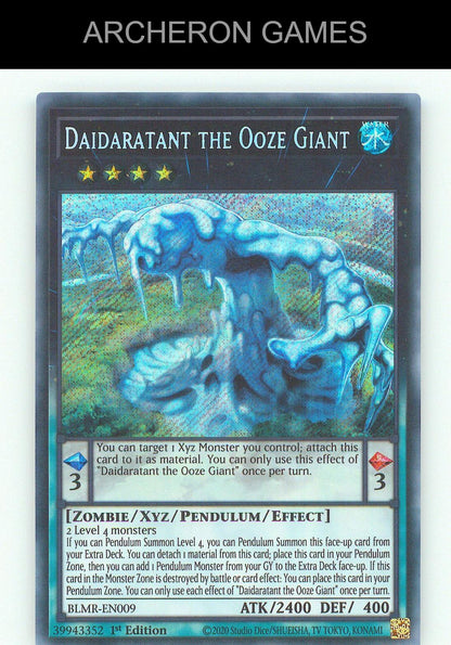 Daidaratant the Ooze Giant SEC YUGIOH Card