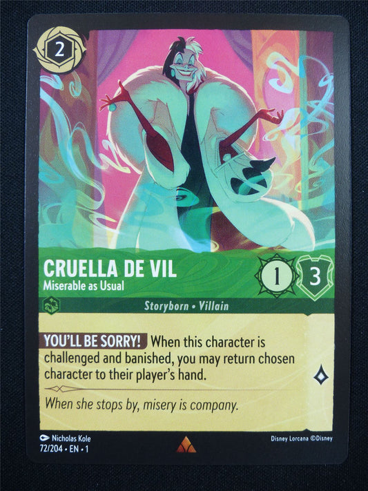 Cruella De Vil 72/204 - Lorcana Card #MU