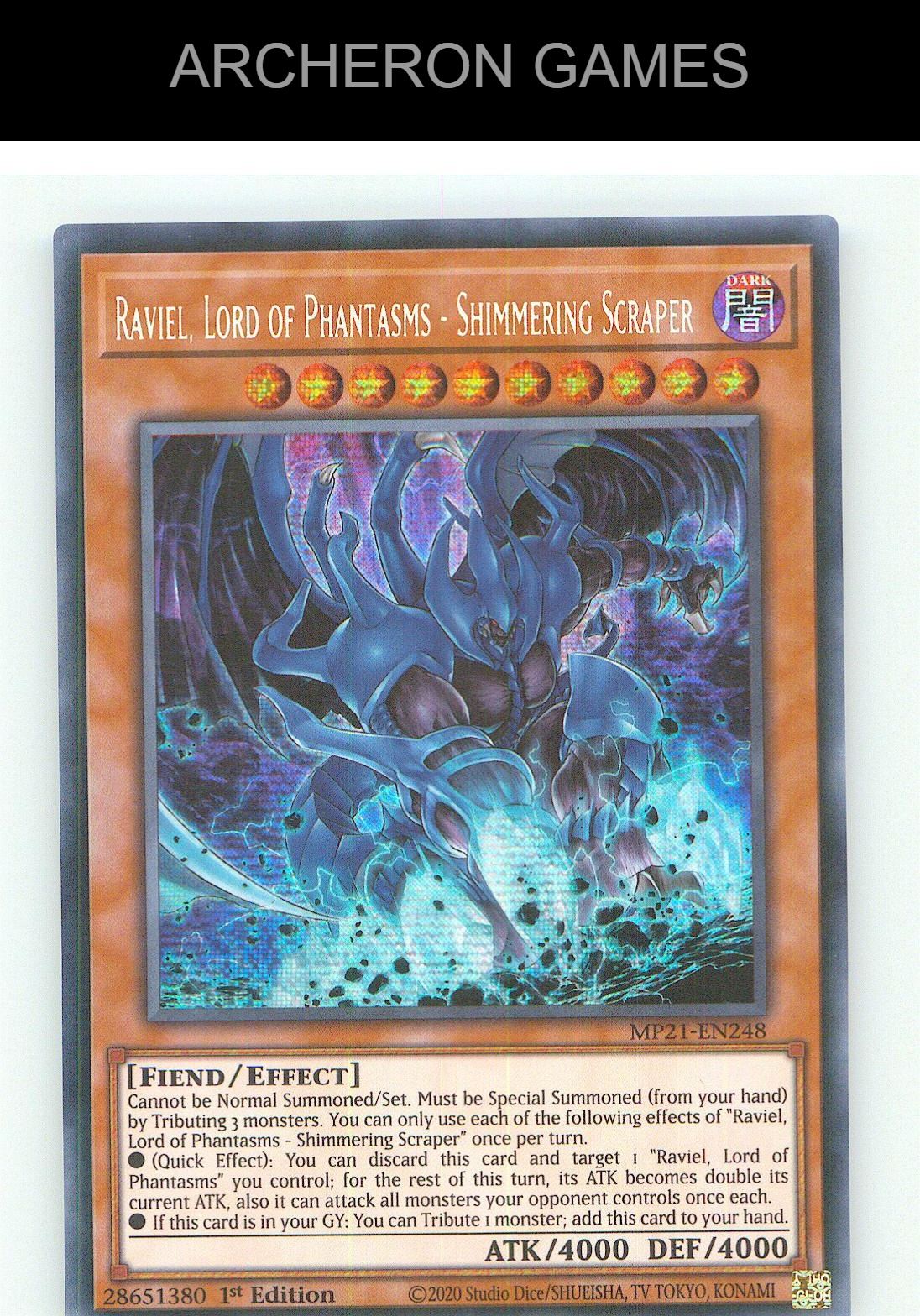 Raviel, Lord of Phantasms - Shimmering Scraper YUGIOH Card 1st Edition