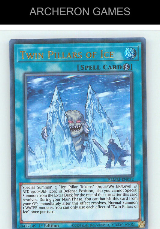 Twin Pillars of Ice Ultra Rare YUGIOH Card 1st Edition