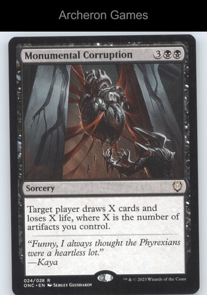 Monumental Corruption 24 R MTG Card Commander: Phyrexia: All Will Be One