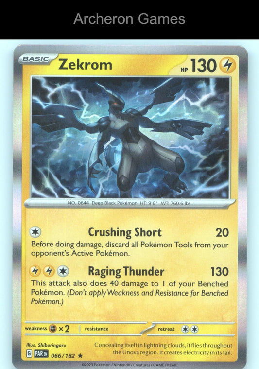 Pokemon Card Zekrom PAR 066/182 R Paradox Rift Holo
