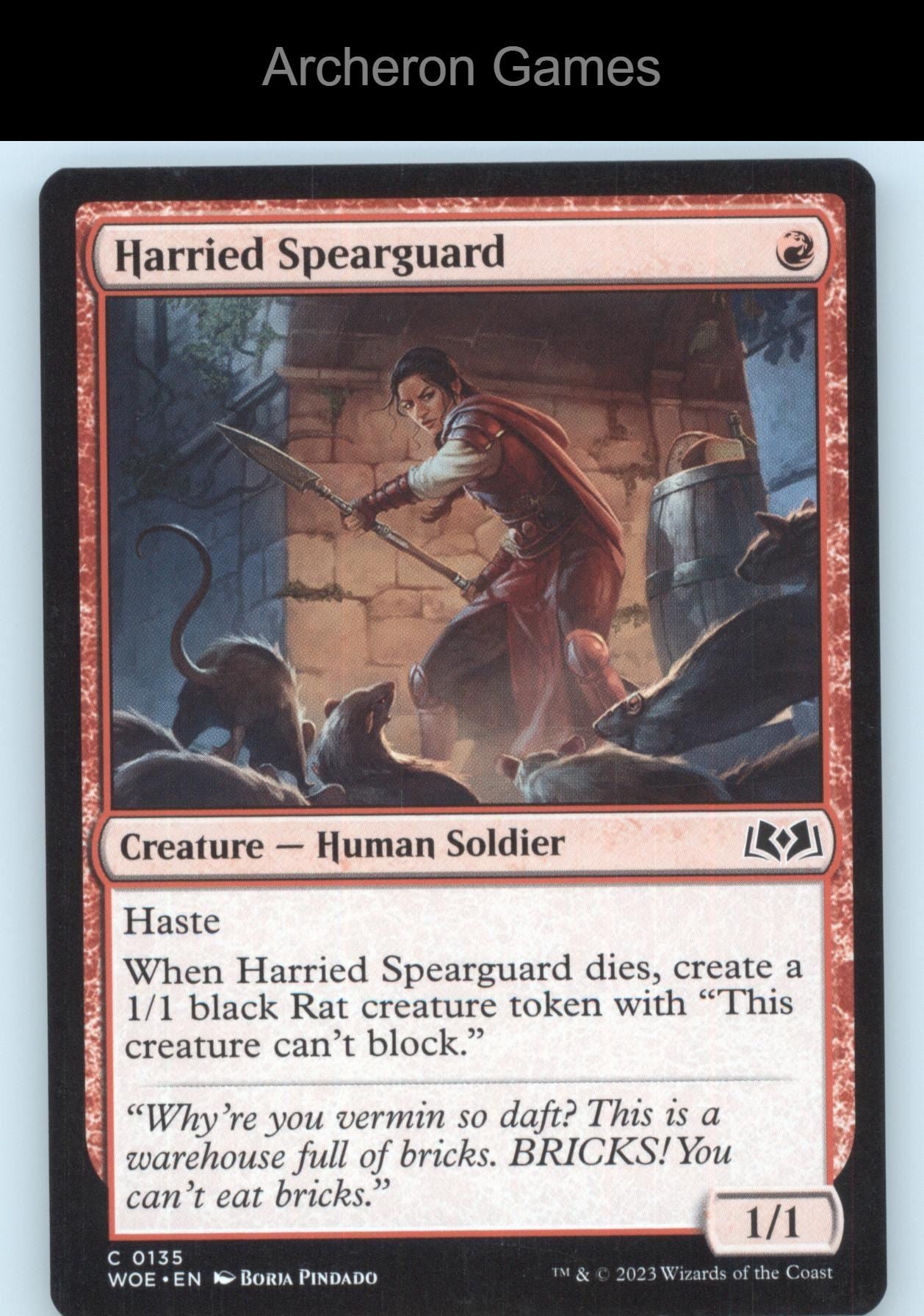 Harried Spearguard 135 C MTG Card Wilds of Eldraine