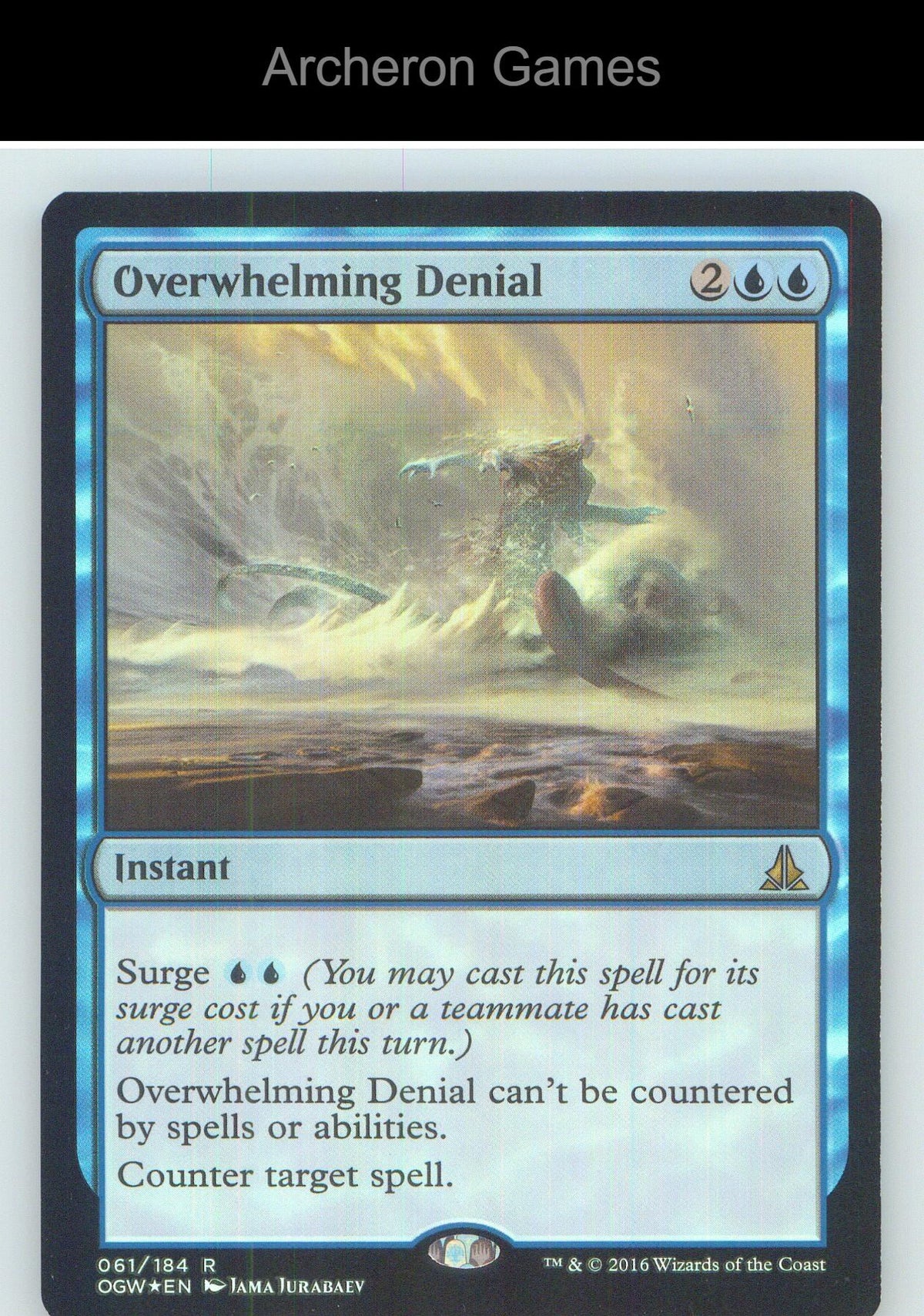 Overwhelming Denial OGW 61 R MTG Card NM/EX+ Foil