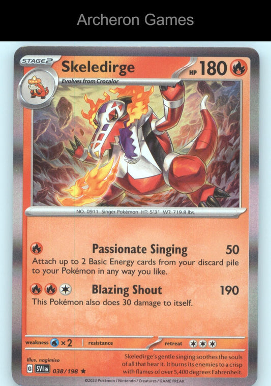 Pokemon Card Skeledirge SVI 038/198 R Scarlet & Violet Holo