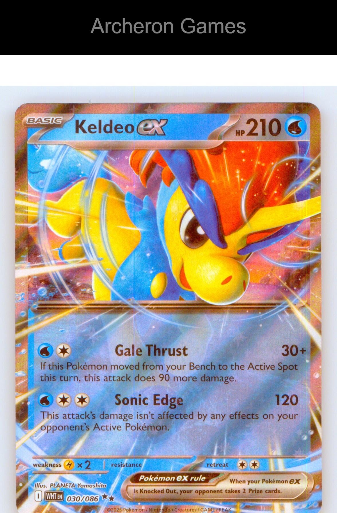Pokemon Card Keldeo ex WHT 030/086 HOLO Double Rare White Flare