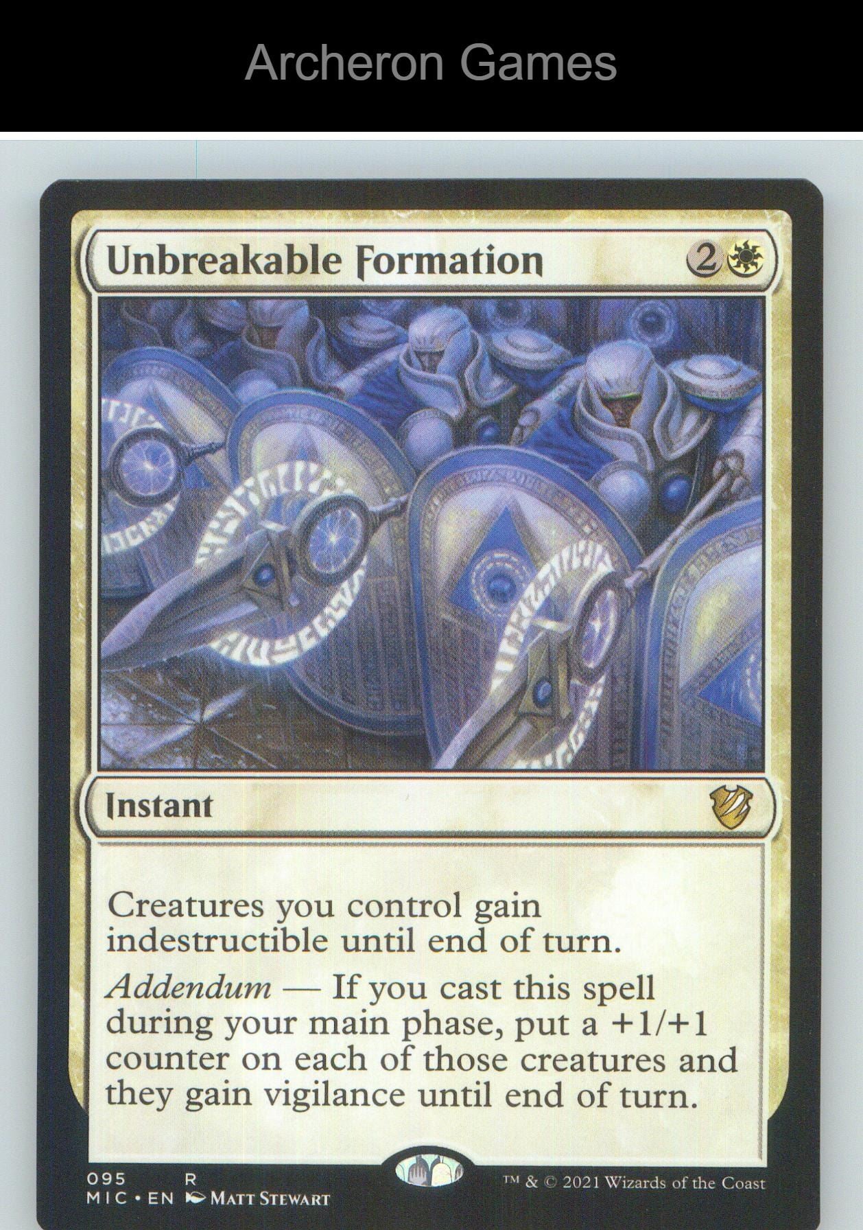 Unbreakable Formation MIC 95 R MTG Card NM/EX+