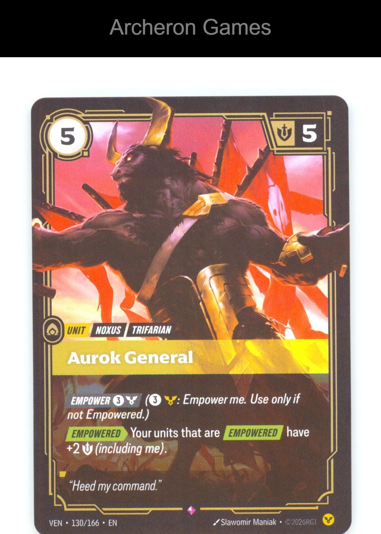 Aurok General VEN 130/166 R Vendetta Riftbound Card Foil