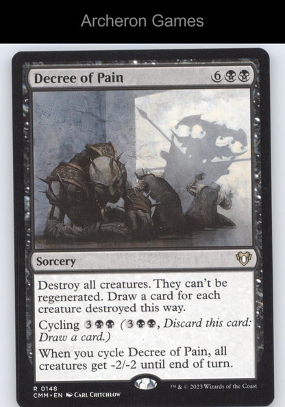 Decree of Pain 148 R MTG Card Commander Masters