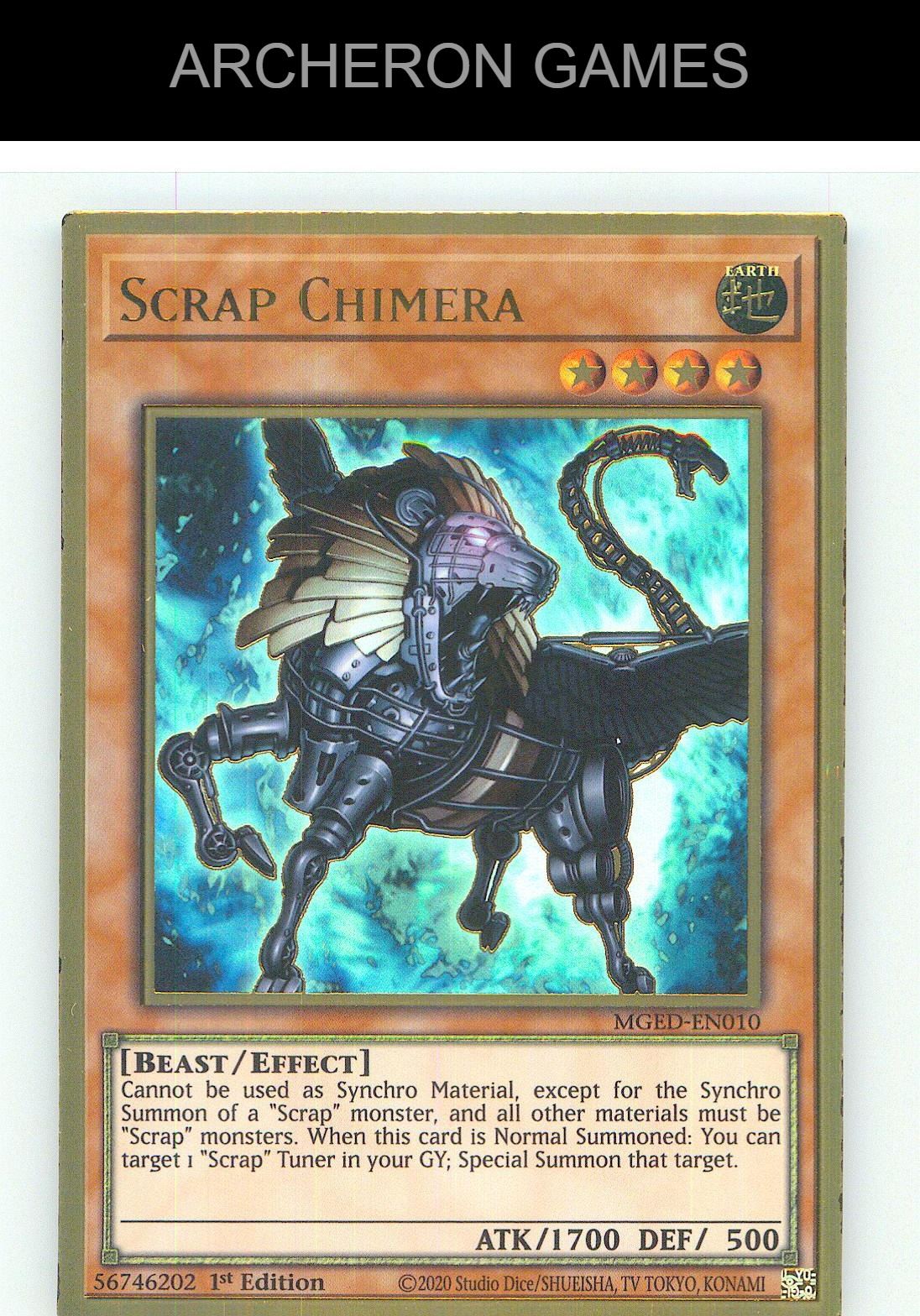 Scrap Chimera Premium Gold Rare YUGIOH Card 1st Edition