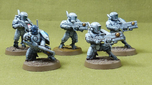 Squad of five Pathfinders painted - Tau Empire - Warhammer 40K #4OK