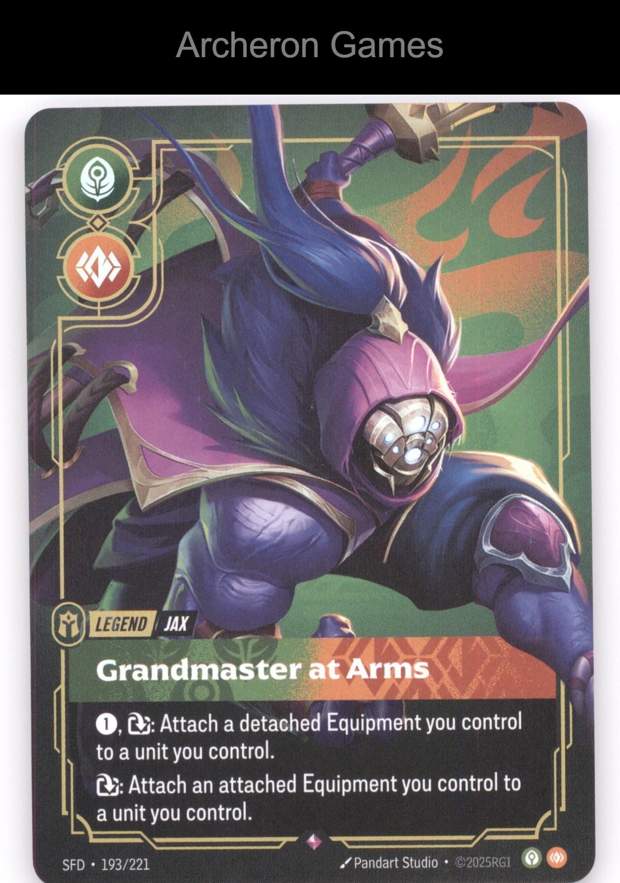 Jax - Grandmaster At Arms SFD 193/221 R  Card Spiritforged