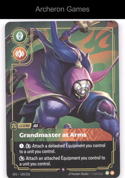 Jax - Grandmaster At Arms SFD 193/221 R  Card Spiritforged