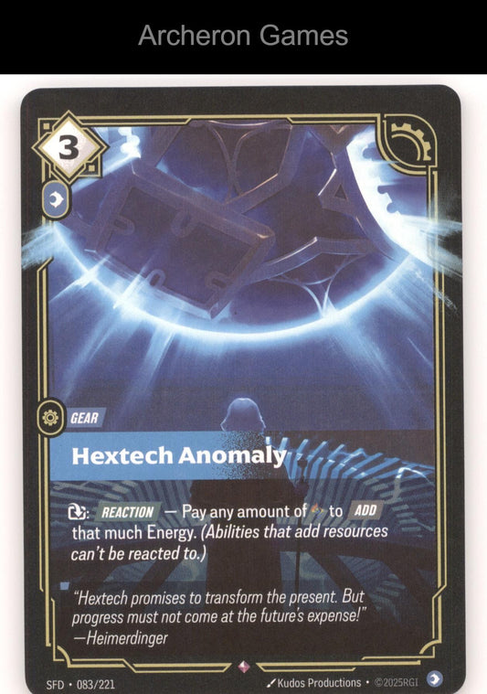Hextech Anomaly SFD 083/221 R  Card Spiritforged