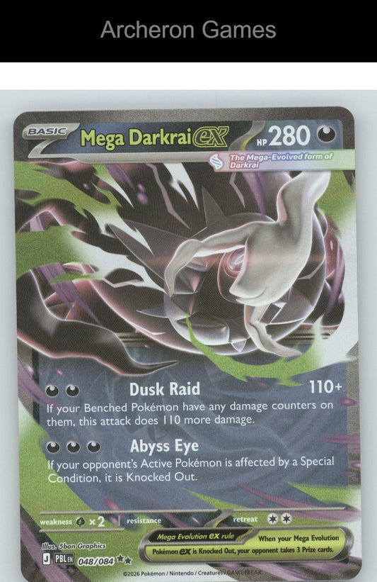 Pokemon Card Mega Darkrai ex ME05 048/084 Double Rare Pitch Black Holo