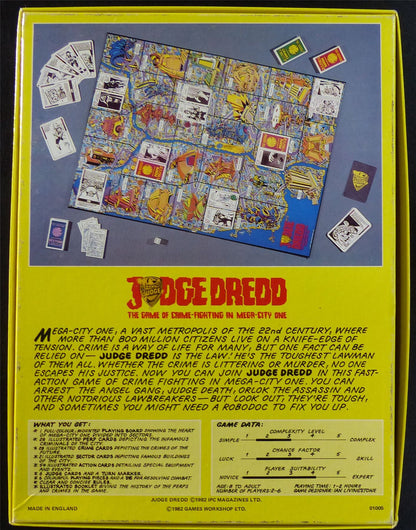 Judge Dredd The Board Game OOP Rare - Games Workshop #22C