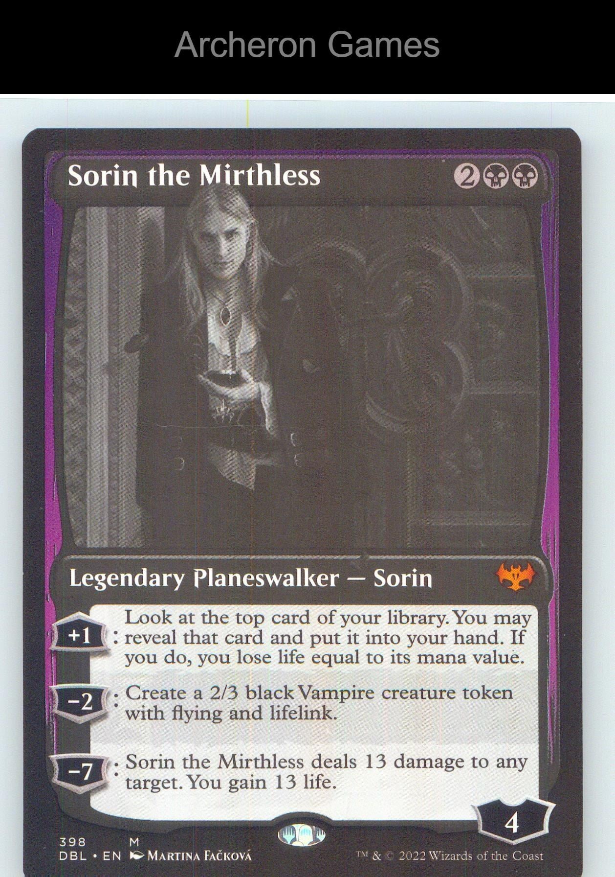 Sorin the Mirthless DBL 398 Mythic MTG Card NM/EX+ Foil